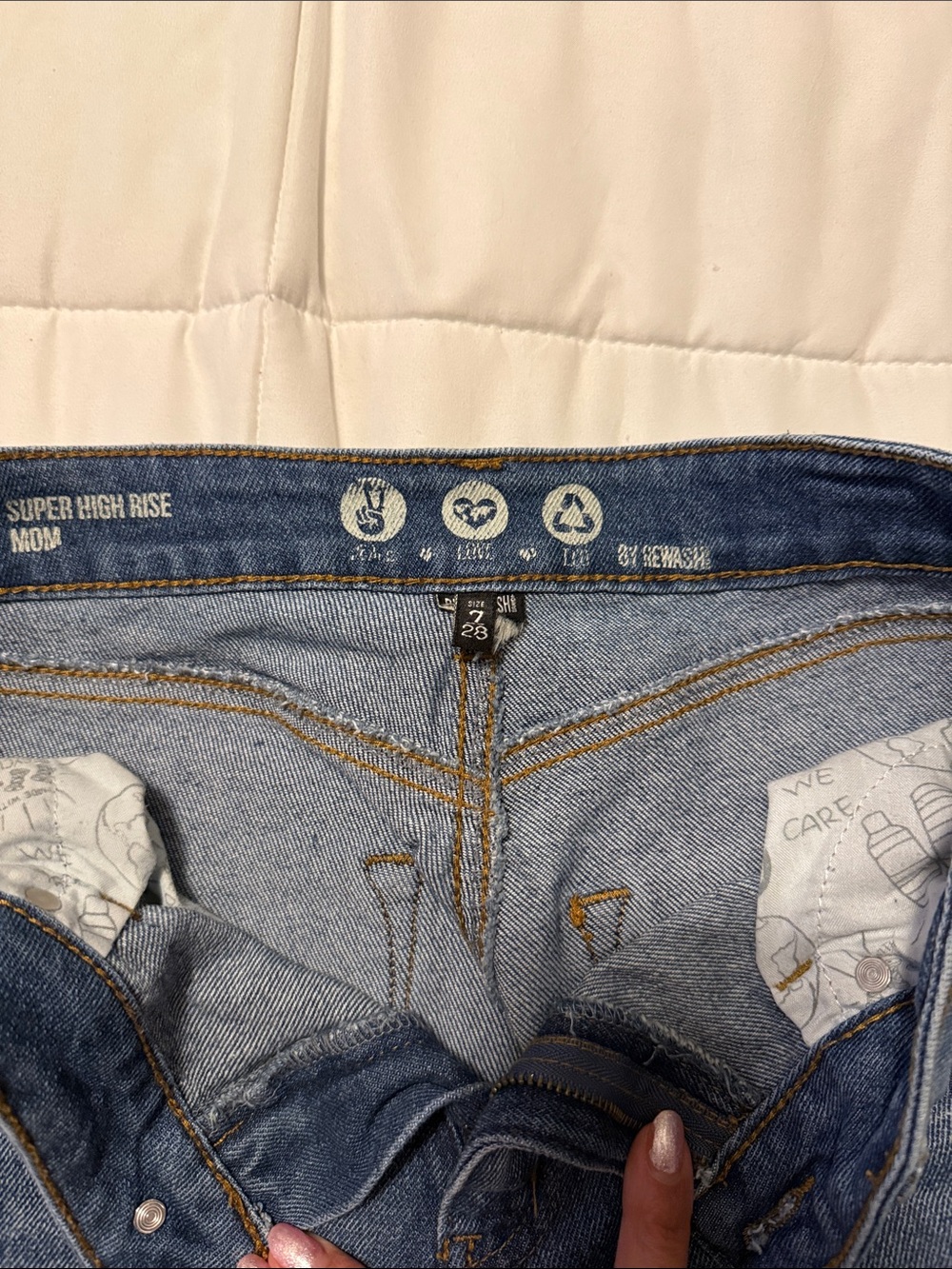 Rewash Women’s Classic Wide-Leg Jeans in Blue 7/28 - Picture 2 of 4